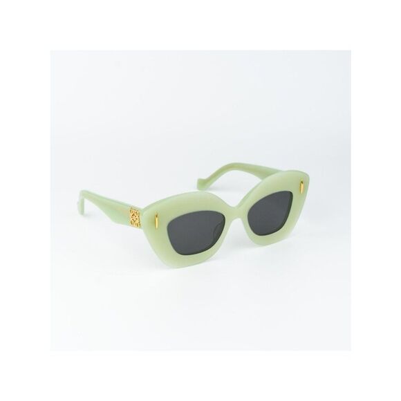Loewe Women Sunglasses Green Grey Cat Eye LW40127I ANAGRAM 95A NEW AUTHENTIC
